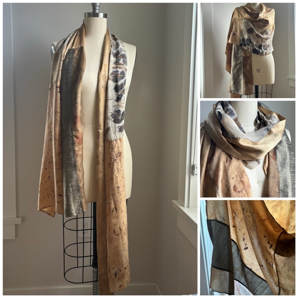 Exquisite One of a Kind Patchwork Silk shawl. NWT